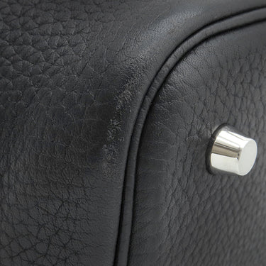 エルメス HERMES ピコタンロックMM ブラック トリヨンクレマンス ハンドバッグ シルバー金具 黒