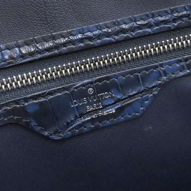 ルイヴィトン LOUIS VUITTON サックプラ ブルー エキゾチックレザー トートバッグ シルバー金具 青 マーブル 希少