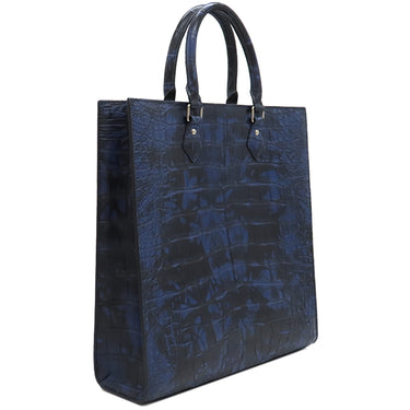 ルイヴィトン LOUIS VUITTON サックプラ ブルー エキゾチックレザー トートバッグ シルバー金具 青 マーブル 希少