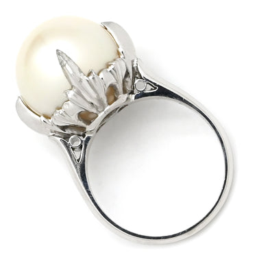 ノンブランド NON BRAND 白蝶パールリング プラチナシルバー Pt900 パール リング 指輪 1粒 1P PM900 12号