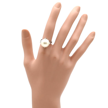 ノンブランド NON BRAND 白蝶パールリング プラチナシルバー Pt900 パール リング 指輪 1粒 1P PM900 12号