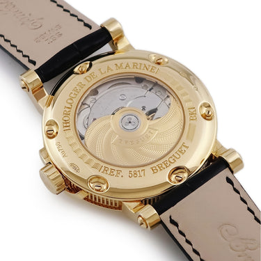腕時計 ブレゲ BREGUET マリーン2 ラージデイト 5817BA/12/9V8 自動巻き メンズ K18YG無垢 ギヨシェ ローマン 青針