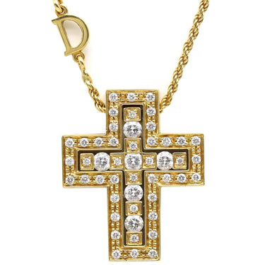 ダミアーニ DAMIANI ベルエポック S イエローゴールド K18YG ダイヤモンド ネックレス ペンダント 750 18金 クロス 十字架