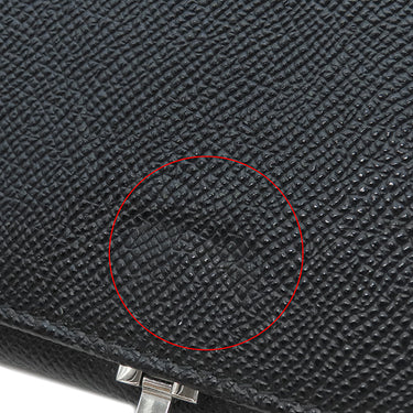 ブルガリ BVLGARI ブルガリブルガリ 30412 ブラック グレインレザー 長財布 シルバー金具 黒 二つ折り