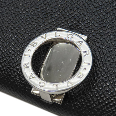 ブルガリ BVLGARI ブルガリブルガリ 30412 ブラック グレインレザー 長財布 シルバー金具 黒 二つ折り