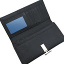 ブルガリ BVLGARI ブルガリブルガリ 30412 ブラック グレインレザー 長財布 シルバー金具 黒 二つ折り