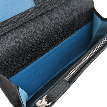 ブルガリ BVLGARI ブルガリブルガリ 30412 ブラック グレインレザー 長財布 シルバー金具 黒 二つ折り