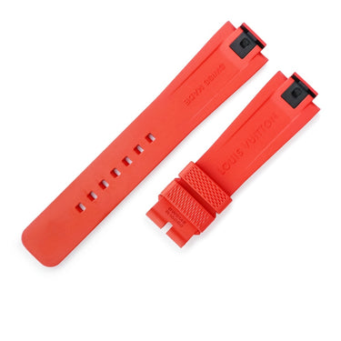 ルイヴィトン LOUIS VUITTON 純正 タンブール用 ダミエ ラバーバンド レッド ラバー 腕時計パーツ 新品同様 替え ベルト 予備 正規品 21mm レッド 赤