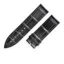 フランクミュラー FRANCK MULLER 純正 ロングアイランド 1000用 クロコバンド ブラック クロコダイル 腕時計パーツ 新品未使用 替え ベルト シャイニー 艶有り 22mm ブラック