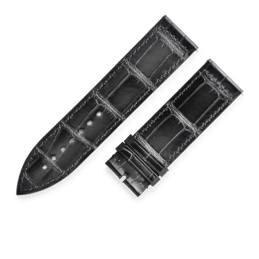 フランクミュラー FRANCK MULLER 純正 ロングアイランド 1000用 クロコバンド ブラック クロコダイル 腕時計パーツ 新品未使用 替え ベルト シャイニー 艶有り 22mm ブラック
