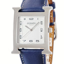 腕時計 エルメス HERMES Hウォッチ TGM HH1.810 クオーツ メンズ H型 四角 ホワイト 白 ギヨシェ アラビア 3針