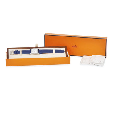 腕時計 エルメス HERMES Hウォッチ TGM HH1.810 クオーツ メンズ H型 四角 ホワイト 白 ギヨシェ アラビア 3針