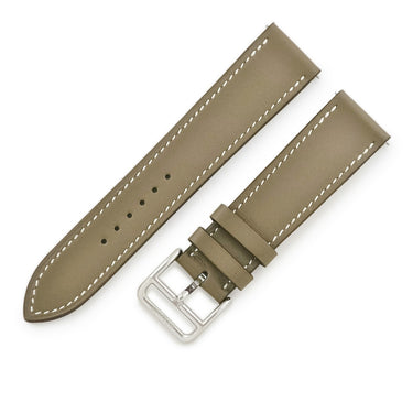 エルメス HERMES 純正 グレージュ レザー ステンレススチール 腕時計パーツ 未使用 ストラップ ベルト バンド 19ｍｍ グレージュ 尾錠付 金具付 SS