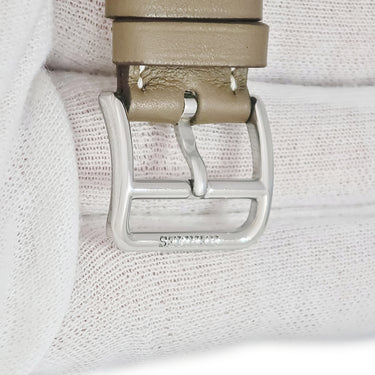 エルメス HERMES 純正 グレージュ レザー ステンレススチール 腕時計パーツ 未使用 ストラップ ベルト バンド 19ｍｍ グレージュ 尾錠付 金具付 SS