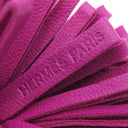 エルメス HERMES カルメン ウノドス ローズパープル×ブルーエレクトリック ラムスキン キーリング シルバー金具 紫 青 フリンジ キーホルダー