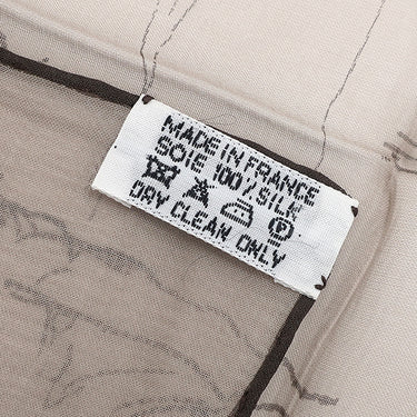 エルメス HERMES カレ90 CARRE ブラウン シルク スカーフ 【CROQUIS CHAMPS DE COURSES/競馬場のクロッキー】