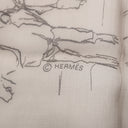 エルメス HERMES カレ90 CARRE ブラウン シルク スカーフ 【CROQUIS CHAMPS DE COURSES/競馬場のクロッキー】