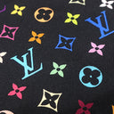 ルイヴィトン LOUIS VUITTON LV × TM モノグラムマルチカラー M71914 ブラック×マルチカラー シルク スカーフ 黒 村上隆