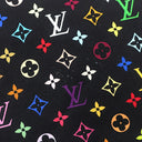 ルイヴィトン LOUIS VUITTON LV × TM モノグラムマルチカラー M71914 ブラック×マルチカラー シルク スカーフ 黒 村上隆