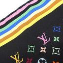 ルイヴィトン LOUIS VUITTON LV × TM モノグラムマルチカラー M71914 ブラック×マルチカラー シルク スカーフ 黒 村上隆