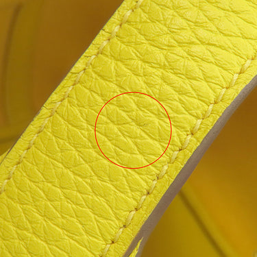 エルメス HERMES ピコタンロックPM ライム トリヨンクレマンス ハンドバッグ シルバー金具 黄色