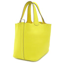 エルメス HERMES ピコタンロックPM ライム トリヨンクレマンス ハンドバッグ シルバー金具 黄色