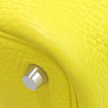 エルメス HERMES ピコタンロックPM ライム トリヨンクレマンス ハンドバッグ シルバー金具 黄色