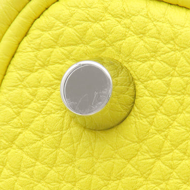 エルメス HERMES ピコタンロックPM ライム トリヨンクレマンス ハンドバッグ シルバー金具 黄色