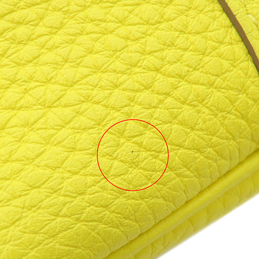 エルメス HERMES ピコタンロックPM ライム トリヨンクレマンス ハンドバッグ シルバー金具 黄色