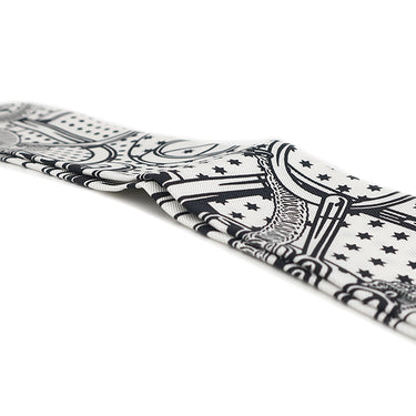 エルメス HERMES ツイリー ホワイト×マリン×ブラック シルク スカーフ 【EPERON D'OR BANDANA/エプロン ドール】