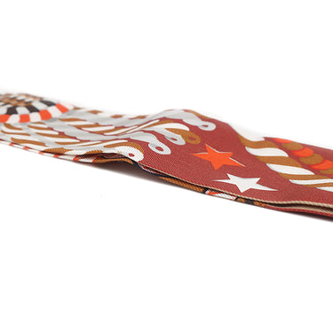 エルメス HERMES ツイリー ベージュ×テラコッ×オレンジ シルク スカーフ 【EPAULETTES DE GALA/式典肩章】