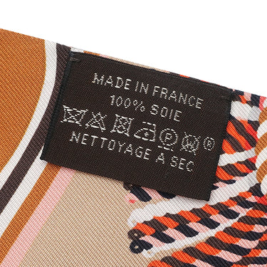 エルメス HERMES ツイリー ベージュ×テラコッ×オレンジ シルク スカーフ 【EPAULETTES DE GALA/式典肩章】