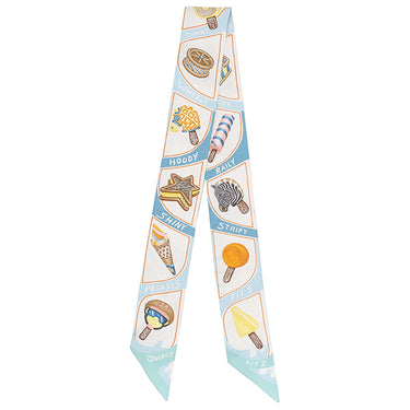 エルメス HERMES ツイリー アクア×オレンジ×ジョーヌ シルク スカーフ 【FUNNY ICE CREAM/ファニーアイスクリーム】