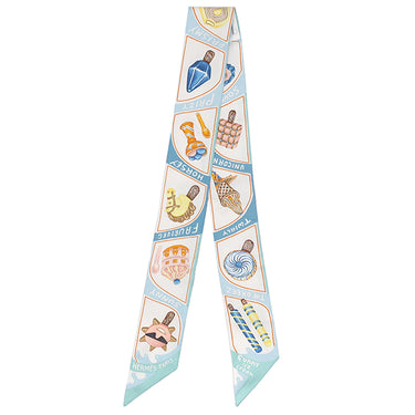 エルメス HERMES ツイリー アクア×オレンジ×ジョーヌ シルク スカーフ 【FUNNY ICE CREAM/ファニーアイスクリーム】