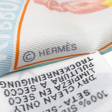 エルメス HERMES ツイリー アクア×オレンジ×ジョーヌ シルク スカーフ 【FUNNY ICE CREAM/ファニーアイスクリーム】
