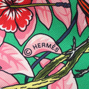 エルメス HERMES ツイリー エメラルド×ローズ×ブラウン シルク スカーフ 【JUNGLE LOVE LOVE/ジャングル ラブ ラブ】