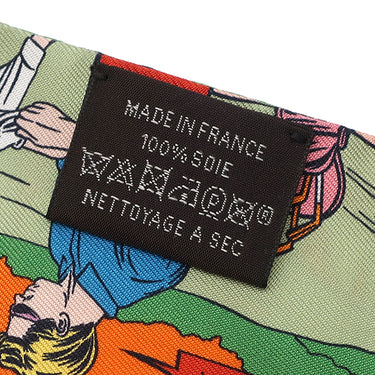 エルメス HERMES ツイリー オレンジ×ヴェール×ローズ シルク スカーフ 【WOW/アメコミ風】