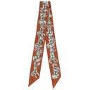 エルメス HERMES ツイリー キャラメル×カーキ×ホワイト シルク スカーフ 【CHEVAUX EN LIBERTE/自由の馬】