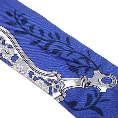 エルメス HERMES ツイリー マリン×ホワイト シルク スカーフ 【ETRIERS REMIX/鎧 リミックス】