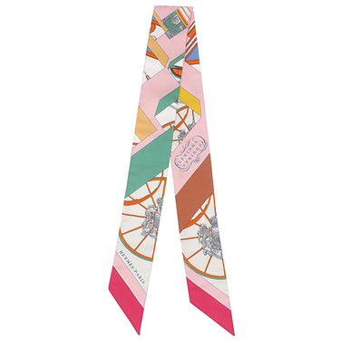 エルメス HERMES ツイリー ローズ×ヴェール×マルチカラー シルク スカーフ 【SPRINGS SPRINGS/スプリング スプリング】