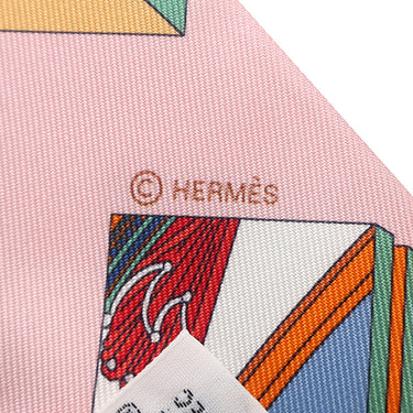 エルメス HERMES ツイリー ローズ×ヴェール×マルチカラー シルク スカーフ 【SPRINGS SPRINGS/スプリング スプリング】