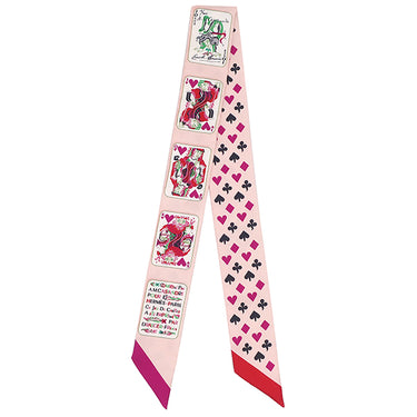 エルメス HERMES ツイリー ローズナクレ×フューシャ×ルージュ シルク スカーフ 【JEU DE CARTES/ジュー ドゥ カルト】