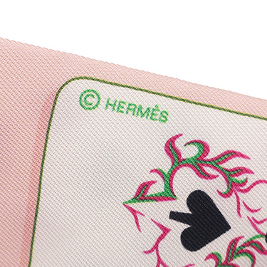 エルメス HERMES ツイリー ローズナクレ×フューシャ×ルージュ シルク スカーフ 【JEU DE CARTES/ジュー ドゥ カルト】