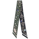 エルメス HERMES ツイリー カーキフォンセ×ホワイト×ブラック シルク スカーフ 【C'est la Fete/セ ラ フェット】