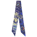 エルメス HERMES ツイリー ブルーインディゴ×ジョーヌ×マルチカラー シルク スカーフ 【LA DANSE DES AMAZONES/アマゾンのダンス】