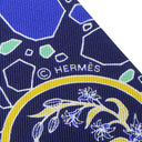 エルメス HERMES ツイリー ブルーインディゴ×ジョーヌ×マルチカラー シルク スカーフ 【LA DANSE DES AMAZONES/アマゾンのダンス】