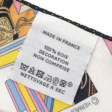 エルメス HERMES ツイリー ローズ×ブルー×ブラック シルク スカーフ 【SPRINGS SPRINGS BAGUETTE/スプリング スプリング バゲット】