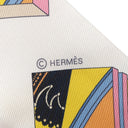 エルメス HERMES ツイリー ローズ×ブルー×ブラック シルク スカーフ 【SPRINGS SPRINGS BAGUETTE/スプリング スプリング バゲット】