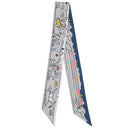 エルメス HERMES ツイリー グリペール×ブルー×ジョーヌ シルク スカーフ 【LES CHIENS PARISIENS/パリジャンの犬】