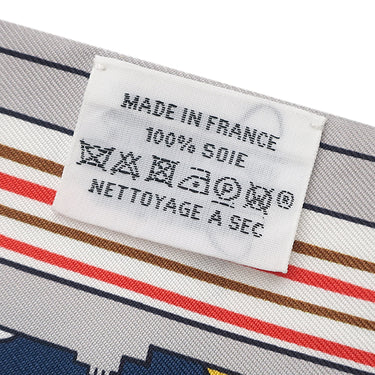 エルメス HERMES ツイリー グリペール×ブルー×ジョーヌ シルク スカーフ 【LES CHIENS PARISIENS/パリジャンの犬】